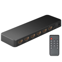 goobay 58479 HDMI Matrix Switch 4 to 2 / Matrix Switch Splitter 4k @ 60Hz / S dálkovým ovládáním pro Blu-ray přehrávače, Xbox, P